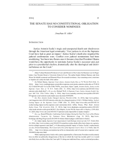 the senate has no constitutional obligation to consider nominees