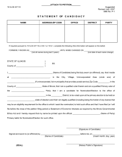 Candidate (P) Forms - Winnebago County Clerk