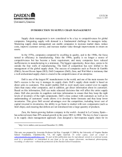 Introduction to Supply Chain Management