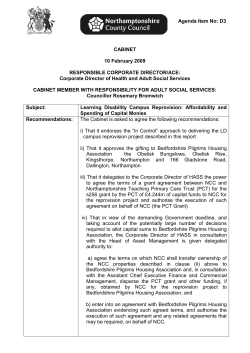 Item C3 Learning Disability Campus Reprovision