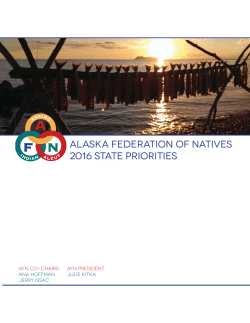 2016 AFN State Priorities - Alaska Federation of Natives