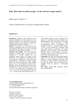 Body Mass Index in elderly people
