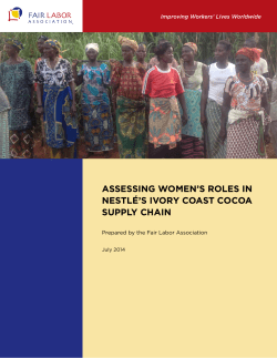 assessing women`s roles in nestl&eacute;`s ivory coast cocoa supply chain