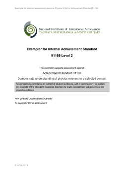 Exemplar for Internal Achievement Standard 91169 Level 2