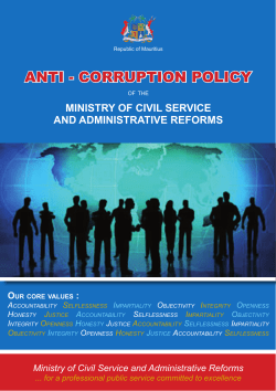 anti - corruption policy - Ministry of Civil Service and Administrative