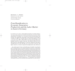 From Reunification to Economic Integration: Productivity and the