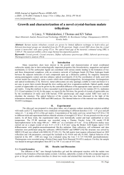 Growth and characterization of a novel crystal