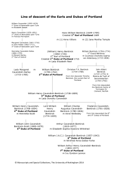 Line of descent of the Earls and Dukes of Portland