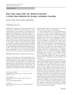 Don`t just repeat after me: Retrieval practice is better than imitation