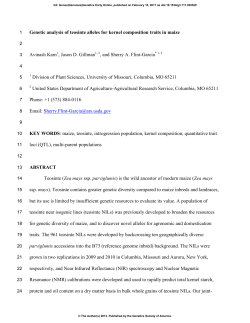 Genetic Analysis of Teosinte Alleles for Kernel Composition Traits in
