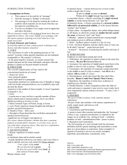 Introduction to Poetry