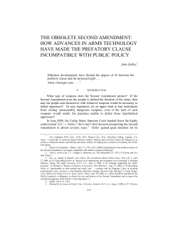 THE OBSOLETE SECOND AMENDMENT: HOW ADVANCES IN