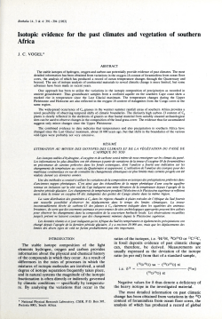 Isotopic evidence for the past climates and vegetation of