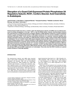 Disruption of a Guard Cell&ndash;Expressed Protein Phosphatase 2A