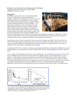 Biosolids Trace Chemicals Research Happening in This Region