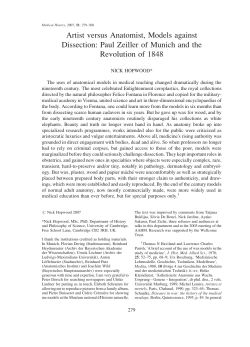Artist versus anatomist, models against dissection (journal article)