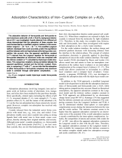 Adsorption Characteristics of Iron-Cyanide Complex on