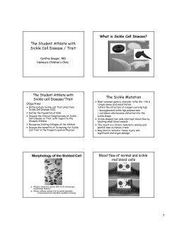 The Student Athlete with Sickle Cell Disease / Trait The Sickle