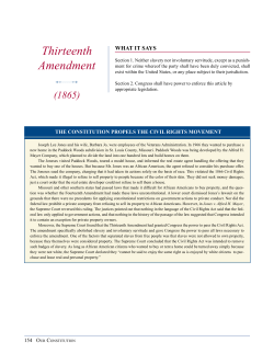 Our Constitution: Thirteenth Amendment