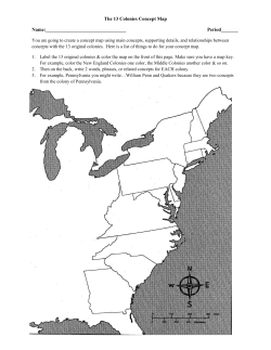 The 13 Colonies Concept Map Name: Period_______
