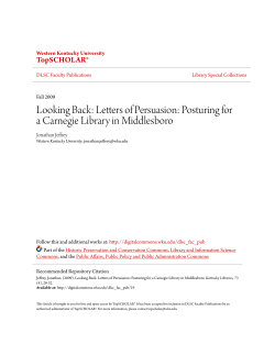 Looking Back: Letters of Persuasion: Posturing for a