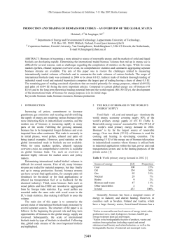 PRODUCTION AND TRADING OF BIOMASS FOR ENERGY &ndash; AN