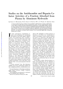 Studies on the Antithrombin and Heparin Co