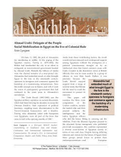 Ahmad Urabi: Delegate of the People Social Mobilization in Egypt