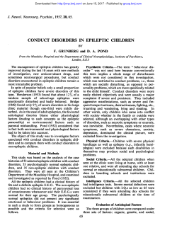conduct disorders in epileptic children