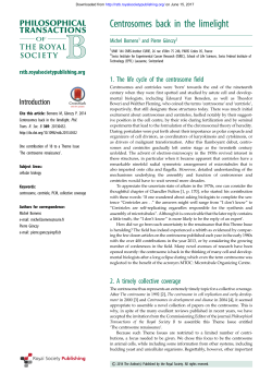 Centrosomes back in the limelight - Philosophical Transactions of