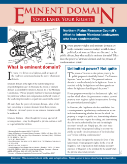 Eminent Domain - Northern Plains Resource Council