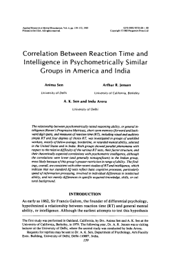 Correlation Between Reaction Time and Intelligence in