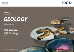 KS4 Science - KS5 Geology - Transition guide