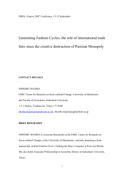 Generating Fashion Cycles: the role of international trade fairs since