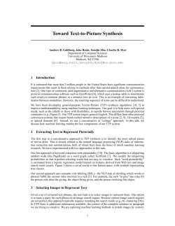Toward Text-to-Picture Synthesis - UW