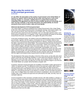 Mayors play the central role in US municipal government