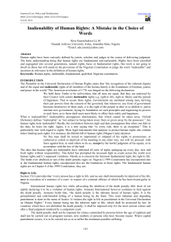 Inalienability of Human Rights: A Mistake in the Choice of Words