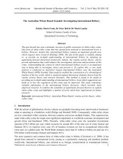 The Australian Wheat Board Scandal: Investigating International