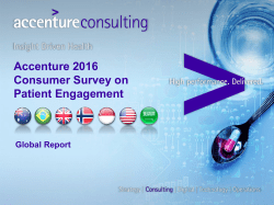 Accenture 2016 Consumer Survey on Patient Engagement Global