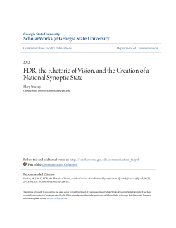 FDR, the Rhetoric of Vision, and the Creation of