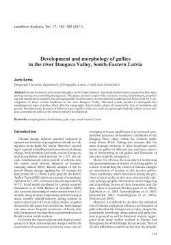 Development and morphology of gullies in the river Daugava Valley