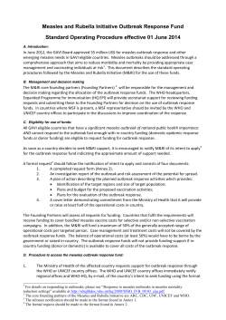 Measles and Rubella Initiative Outbreak Response Fund Standard