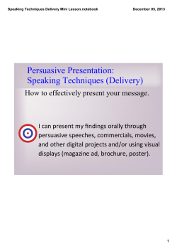 Speaking Techniques Delivery Mini Lesson.notebook