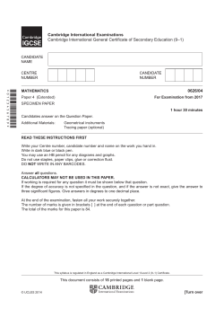 Specimen Paper (Paper 4) - Cambridge International Examinations