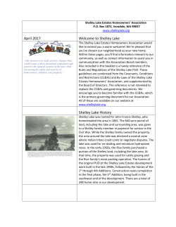 May 2016 Welcome to Shelley Lake