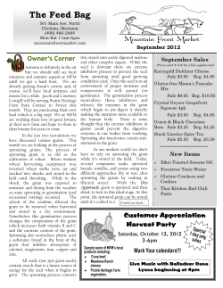 September 2012 Feedbag - Mountain Front Market