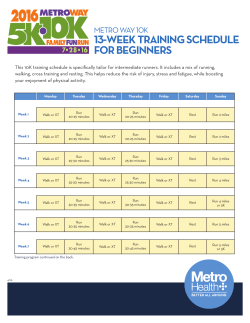 Metro Way 10K Training Program