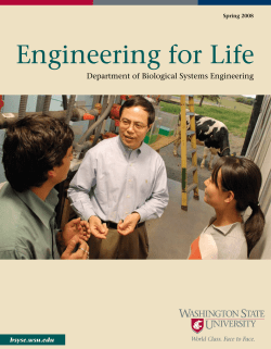 Engineering for Life - Biological Systems Engineering