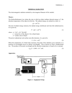 THERMAL.1 THERMAL RADIATION The electromagnetic radiation