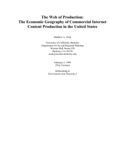 The Web of Production: The Economic Geography of